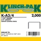 Klinch-Pak A-Crown Carton Staples 3/4 inch - Case