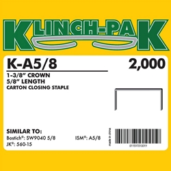 Klinch-Pak A-Crown Carton Staples 5/8 inch - Case