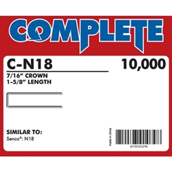 Complete C-N18 16 Gauge, 7/16" Medium Crown Staples