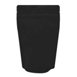 16oz (450g) Stand Up Pouch Zip Pouches – Matte Black with Valve