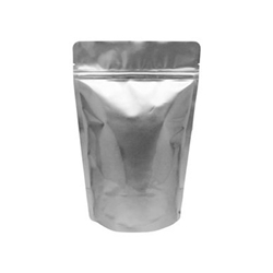 4oz (110g) Metallized Stand Up Pouch Zip Pouches – SATIN SILVER WITH VALVE