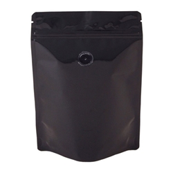 8oz (225g) Metallized Stand Up Pouch Zip Pouches – BLACK WITH VALVE